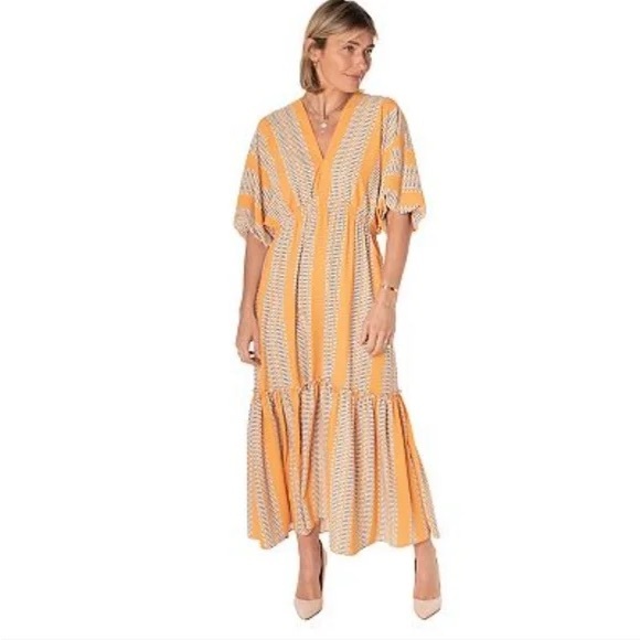 Taylor Dresses & Skirts - Taylor Mango Boho Striped Maxi Dress
